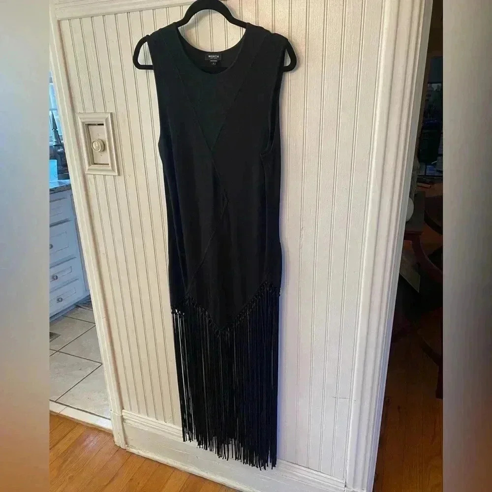 Worth New York dress with fringe detailing